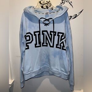 Blue Tie Dye Hoodie Pink